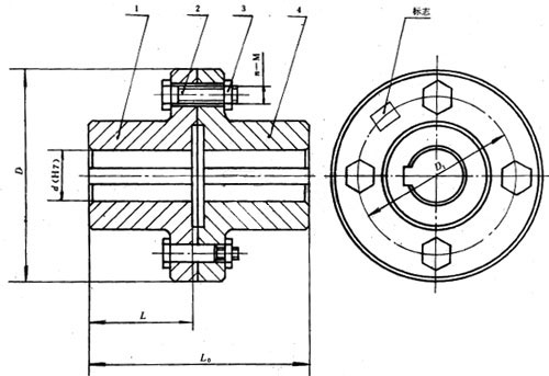 凸緣聯(lián)軸器結構圖